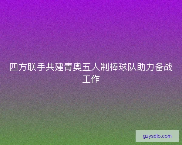 四方联手共建青奥五人制棒球队助力备战工作